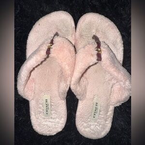 Hamilton Coach Blush Fuzzy flip flops